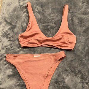 H&M BRAND NEW Rusty Orange Metallic Shiny Bikini